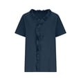 thumbnail image 5 of BUIGTTKLOP Women's Blouses Dressy Boho Casual Ruffle Short Sleeve Tops Business Outfits Ladies Summer 2026 Trendy Work Shirts, 5 of 6