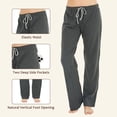 thumbnail image 2 of U2Skiin Paquete De 2 Pantalones De Pijama Para Mujer, Pantalones De Pijama Suaves Y Cómodos Para Mujer, Pantalones De Pijama Ligeros Para Dormir Para Mujer (Negro/Gris Oscuro Mel. M), 2 of 4