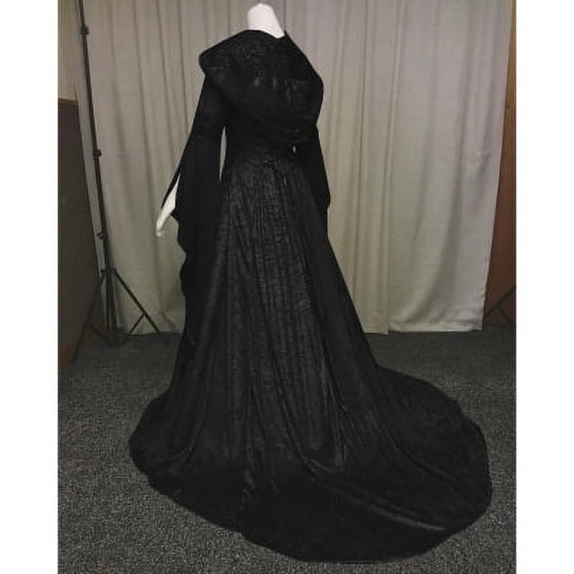 Vestido de novia sencillo de estilo retro medieval para mujer, túnica con capucha de 4 colores, vestido de cosplay