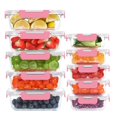 thumbnail image 1 of KOMUEE Contenedores de Vidrio para Alimentos 10 Unidades Herméticos en Color Rosa, 1 of 6