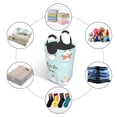thumbnail image 5 of Waterproof Collapsible Laundry Hamper, Blue Cartoon Snowman Aluminum Handle Laundry Bag Storage Basket, 50L, 5 of 6
