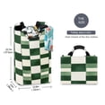 thumbnail image 5 of Geometric Green and White Laundry Basket with Handles 50L Collapsible Laundry Hamper for Bathroom Bedroom Laundry Room, 5 of 7