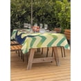 thumbnail image 4 of 54x80 Inch Outdoor Tablecloth with Umbrella Hole Zipper Rectangle Green Nautical Anchor Rectangular Tablecloths Outside Waterproof Vintage Ombre Zigzag Stripe Patio Table Cloth Cover for Picnic Party, 4 of 8