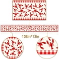 thumbnail image 5 of Crawfish Boil Table Runner Lobster Seafood Boil Themed Buffalo Plaid Check Birthday Kitchen Dining Home Decoration (13.8" x 108", Red and White), 5 of 5