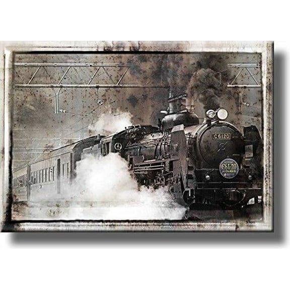 Steam Train Picture on Stretched Canvas, Wall Art Decor, Ready to Hang!