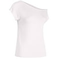 thumbnail image 5 of iHengLiXing Boat Neck Off Shoulder Tops for Women Women's Casual Off Shoulder Tops Short Sleeve T Loose Summer Blouse Shirt White XXL, 5 of 8