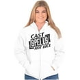 thumbnail image 4 of Cast Spells Not Dice Dragon Gamer Unisex Fleece Graphic Zip Up Hoodie Brisco Brands 4X, 4 of 5