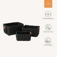 thumbnail image 5 of Small Wicker Baskets for Organizing, Recycled Paper Rope Storage Basket Container Bins for Shelves Bathroom Cupboards Drawer, Decorative Square Basket Organizer Set of 3, 5 of 6
