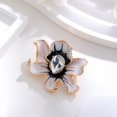 thumbnail image 6 of Soumake Elegant Peony Flower Shape Brooch Luxury Rhinestones Faux Crystal Inlaid Pin Overcoat Cardigan Enamel Badge Coat Accessories, 6 of 7