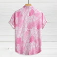 thumbnail image 5 of Zylanna Men's Hawaiian Shirts, Turndown Collar Quickly Dry Short Sleeve Casual Summer Beach Button Down Shirts Pink Size XL, 5 of 7