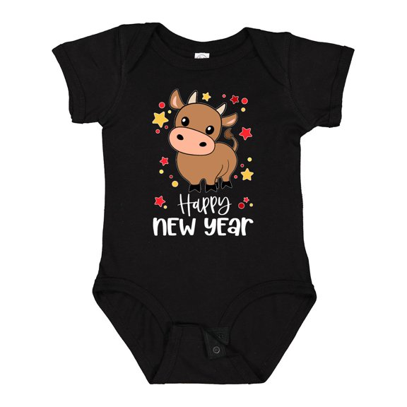 Inktastic Happy New Year Cute Ox Boys or Girls Baby Bodysuit