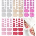 thumbnail image 6 of Glitter Toe Nail Decals Self-Adhesive Full Cover Pure Color Toe Nail Wraps, 6 of 9