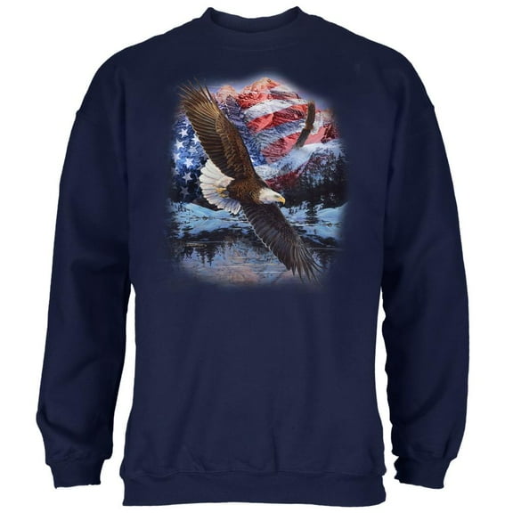 4th Of July American Flag Bald Eagle Mens Sweatshirt Navy MD