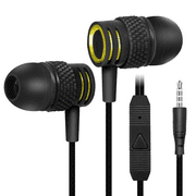 UrbanX R2 Wired in-Ear Headphones with Mic For 8S with Tangle-Free Cord, Noise Isolating Earphones, Deep Bass, In Ear Bud Silicone Tips