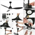 thumbnail image 6 of JONATHAN Y Audie 52" 1-Light Classic Industrial Iron/Plastic Mobile-App/Remote-Controlled 6-Speed Propeller Integrated LED Ceiling Fan, Black, 6 of 8