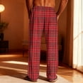 thumbnail image 5 of Txeol Mens Red Plaid Pj Pants Big and Tall Straight Leg Lounge Trousers Casual Drawstring Waist Pjs Bottoms with Pockets,XL, 5 of 10