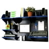 Wall Control Office Organizer Unit Wall Mounted Office Desk Storage and Organization Kit Black Wall Panels and Blue Accessories