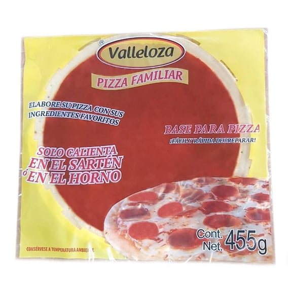 Base para pizza Valleloza familiar 455 g