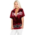 thumbnail image 3 of HAPPY BAY Women's Button Down Blouses Casual Summer Beach Party Short Sleeve Blouse Shirt Button up Dress Hawaiian Shirts Tank Top for Women XXL Floral, Red, 3 of 5