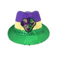 thumbnail image 3 of XIAOCHA Womens Mardi‑Gras Fedora Hat Sequin Sun Hat Party Casual Hat,Green1, 3 of 3