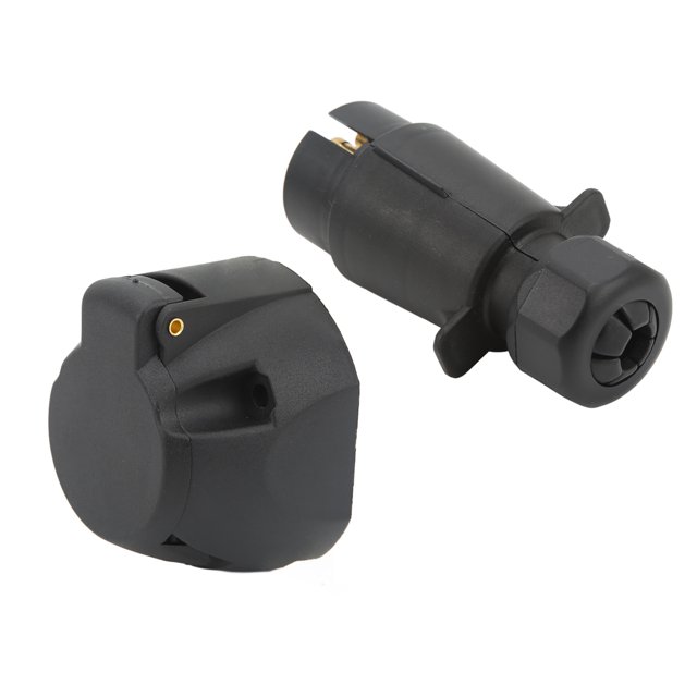 7 Pin Wire Connector, Replacement Parts ABS Housing Trailer Plug Socket Easy To Install with Mounting Parts for Vehicle Wiring