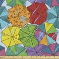 thumbnail image 1 of Umbrella Fabric by the Yard, Colorful Modern Abstract Funny Rainy Weather Items Water Drops Composition, Upholstery Fabric for Dining Chairs Home Decor Accents, Multicolor by Ambesonne, 1 of 5