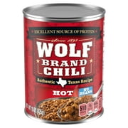 WOLF BRAND Hot Chili Without Beans, 15 oz Can