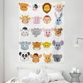 thumbnail image 1 of Cartoon Tapestry, Kids Decoration Baby Animals Lions Pigs Cows Farm Safari Baby Nursery Room Image, Wall Hanging for Bedroom Living Room Dorm Decor, 60W X 80L Inches, Multicolor, by Ambesonne, 1 of 2