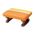 thumbnail image 3 of Taburete rectangular moderno con reposapiés acolchado de 41x30x18 cm, suave y cómodo. Naranja, 3 of 9