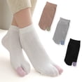 thumbnail image 4 of Brown Socks 2Pcs Split Toe Socks Women Men Socks Non Slip Flop Socks for Sports Shoes Leather Shoes Sandals, 4 of 6