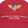thumbnail image 5 of vigerkar 250 Anniversary USA Hat Unisex Embroidered Baseball Cap Patriotic Trucker Hats for Men Women Adjustable Ball Cap Gift (Red, One Size）, 5 of 6
