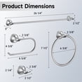 thumbnail image 2 of Classic 4-Piece Bathroom Accessories Set, 24-inch Towel Bar, Toilet Paper Holder, Towel Ring, and Robe Hook, Durable Zinc Alloy & Stainless Steel, (Polished Chrome Finish), 2 of 7