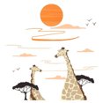 thumbnail image 2 of Pegatina de pared de sol de jirafa para dormitorio, habitación de niños, bosque de dibujos animados, pegatinas de pared de animales de África, decoración artística de pared, 2 of 7