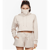 Betsy & Adam Women's Cropped Hoodie & Face Mask Brown Size X-Small