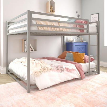 DHP Miles Metal Full Over Full Bunk Bed, Silver