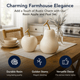 thumbnail image 3 of American Art Decor Cream White Resin Apple And Pear Fruit Tabletop Decor, Set Of 2, White - 7" H x 6.75" L x 6.75" D, 3 of 7