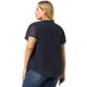 thumbnail image 5 of Women's Plus Size Blouse Pin Dots Round Neck Casual Smocked Bell Short Sleeve Top Royal Blue 3X, 5 of 7