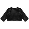 thumbnail image 4 of TTAO Girls Solid Cardigan Dress Cover Up Long Sleeve Open Front Bolero Shrug Flower Cropped Jacket Black-B 14, 4 of 7