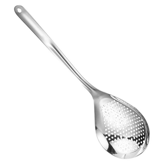 WASHWEPE 1Pcs Stainless Steel Slotted Spoon for Serving Food and Straining in Simple Design