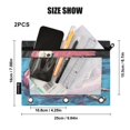 thumbnail image 3 of 2 Pack Pencil Pouch for 3 Ring Binder Smooth Zipper Folders with Pockets Clear Window Pencil Case Skeleton Relaxing on Swimming Ring, 3 of 6