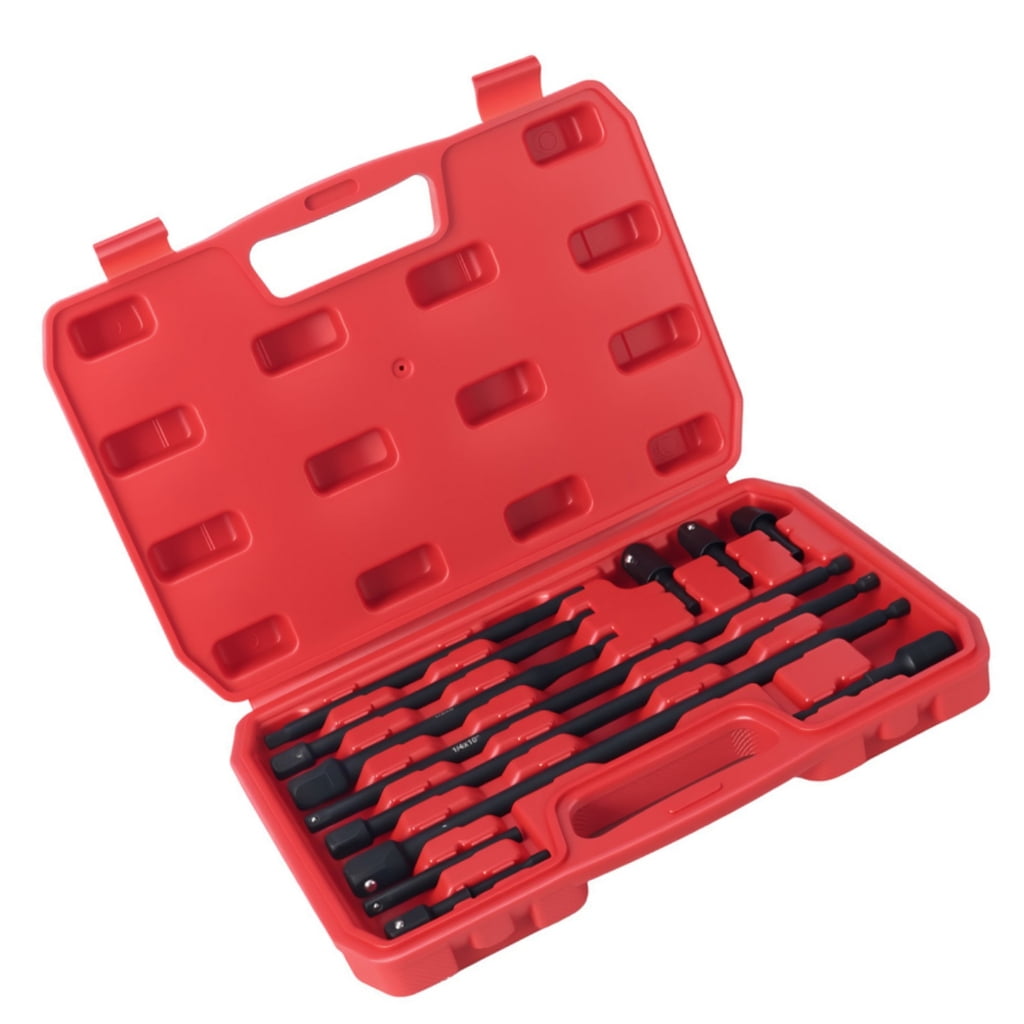 12Pieces Extended Length Impacts Socket Set Heavy Duties Alloy Steel Construction For Tight Space Mechanical Repair
