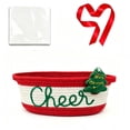 thumbnail image 2 of Christmas Cotton Rope Storage Basket Decorative Woven Basket with Embroidered Holiday Xmas Gift Basket for Gifts Candy Toy Home Table Decor, for Shelf, Desk and Bathroom Storage, Style C, 2 of 7