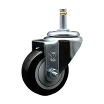 3 Inch Black Polyurethane Wheel Swivel 7/16 Inch Grip Ring Stem Caster SCC