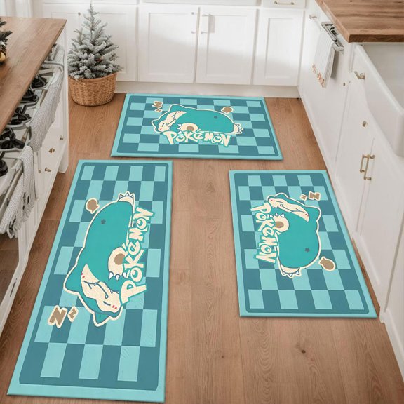 Kitchen Rugs Sets of 3 Non Slip Washable Kitchen Mats for Floor, Kitchen Runner Rug, Floor Mat Carpet for Entryway, Laundry, Sink