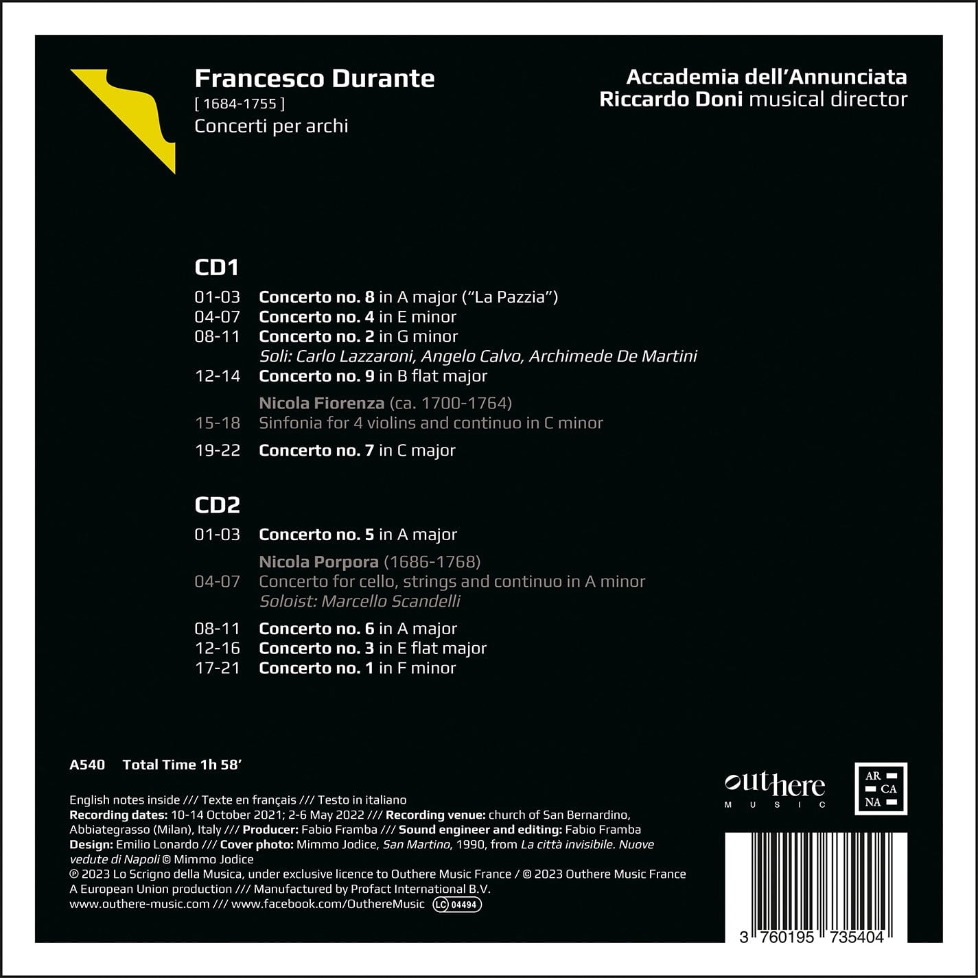 Accademia Dell'annunciata - Concerti per archi - Music & Performance - CD