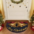 thumbnail image 4 of Beautynvta Christmas Half Round Doormat, Gold Bells Semi Circle Rug Non-Slip Indoor Outdoor Entrance Mat Washable Front Door Floor Mat for Kitchen Bathroom, 23.6''x19.7'', 4 of 6
