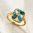 thumbnail image 3 of Ross-Simons Turquoise and .66 ct. t.w. Multi-Gemstone Ring With .12 ct. t.w. Lab-Grown Diamonds in 18kt Gold Over Sterling, Women's, Adult, 3 of 6
