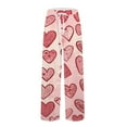 thumbnail image 5 of Fgvctg Valentine's Day Pajamas for Men Fashion Love Heart Print Wide Leg Pajamas Sleepwear High Waisted Pj Pants Oversized Fall Spring Drawstring Lounge Pants with Pockets Pink M, 5 of 5