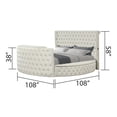 thumbnail image 3 of Maya Modern Style Queen Bed made with Wood in Cream, 3 of 4