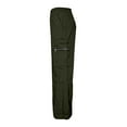 thumbnail image 5 of Wide Leg Cargo Pants Women Cargo Pants High Waist Straight Leg Cargo Pants With Zipper Pockets Cargo Sweatpants Women Green S, 5 of 7